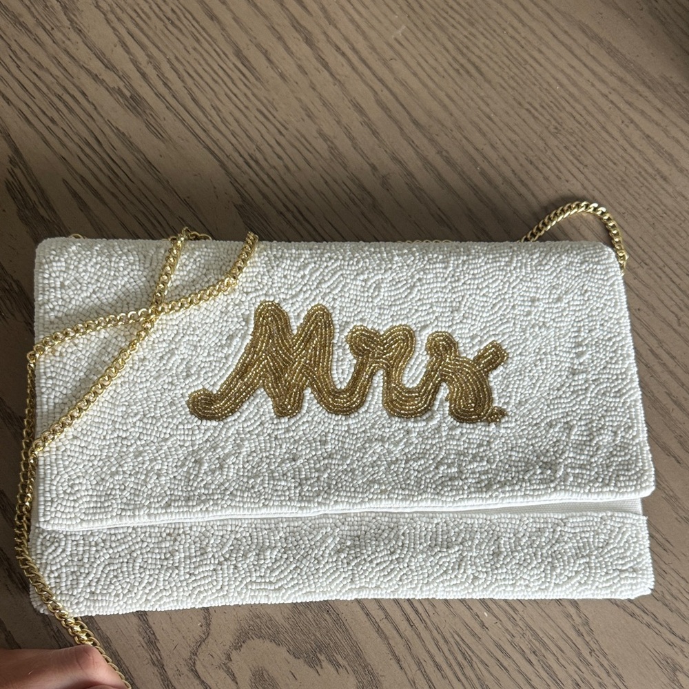 Newly wed beaded bag bachelorette